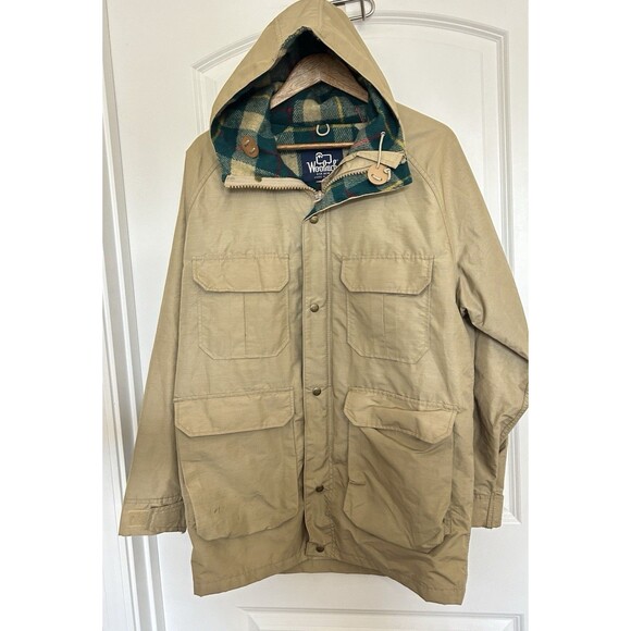 Woolrich Mens Jacket Large Mountain Parka Wool Lined Chore Coat USA Vintage - Picture 1 of 12